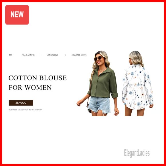 Loose Fit Cotton Linen Button Down Shirt Long Sleeve V Neck Blouse S-3XL - Picture 6 of 7